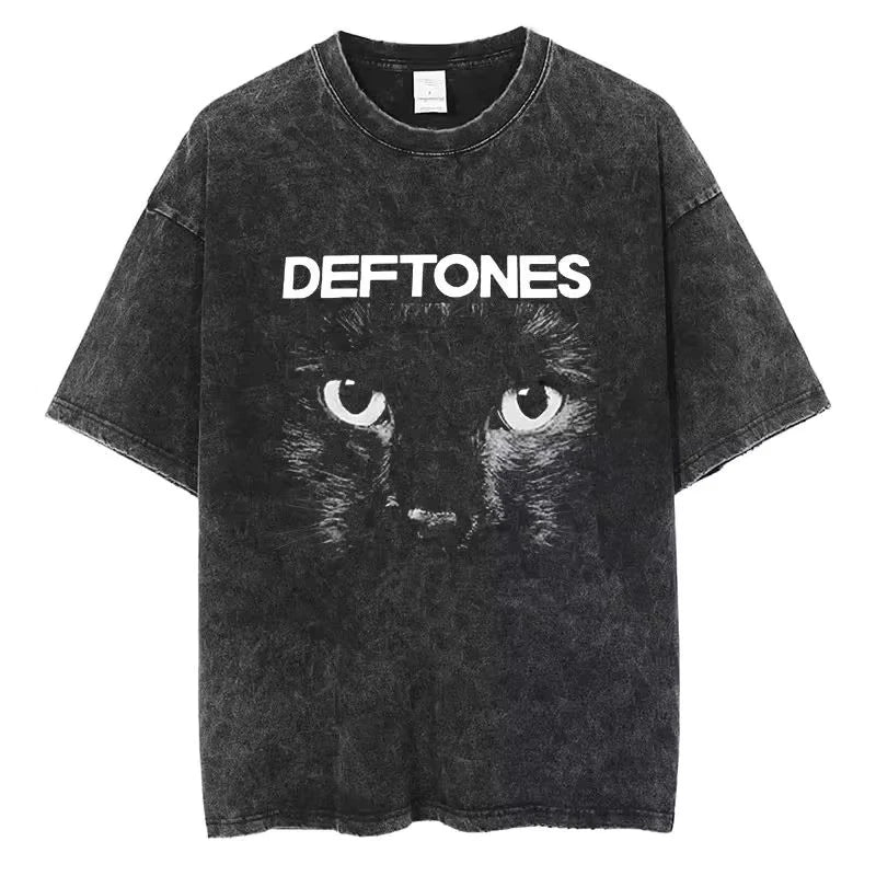 Mens cotton Washed Black Deftones Graphic T Shirt Vintage Style Band Tee S Unisex T-shirt, Sweatshirt, Hoodie, Long Sleeve Tee - T-Shirt, Sweatshirt, Hoodie