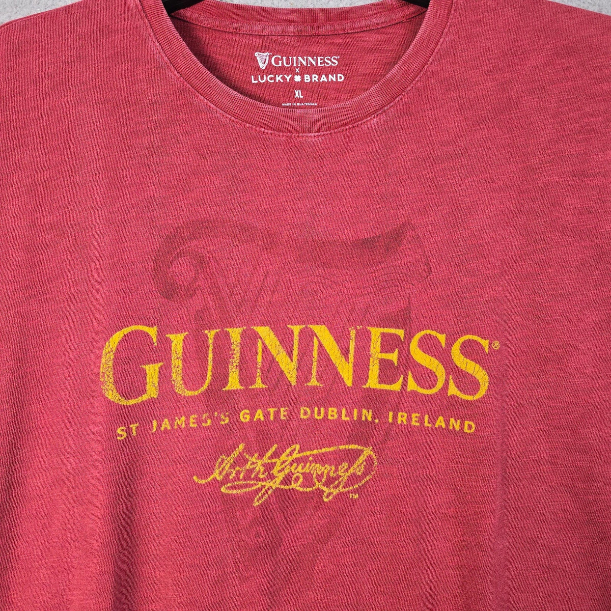 GUINNESS IRISH Beer Mens Extra Large XL Red Casual - Adult & Kids T-Shirts, Sweatshirts & Hoodies apparel design preview 1