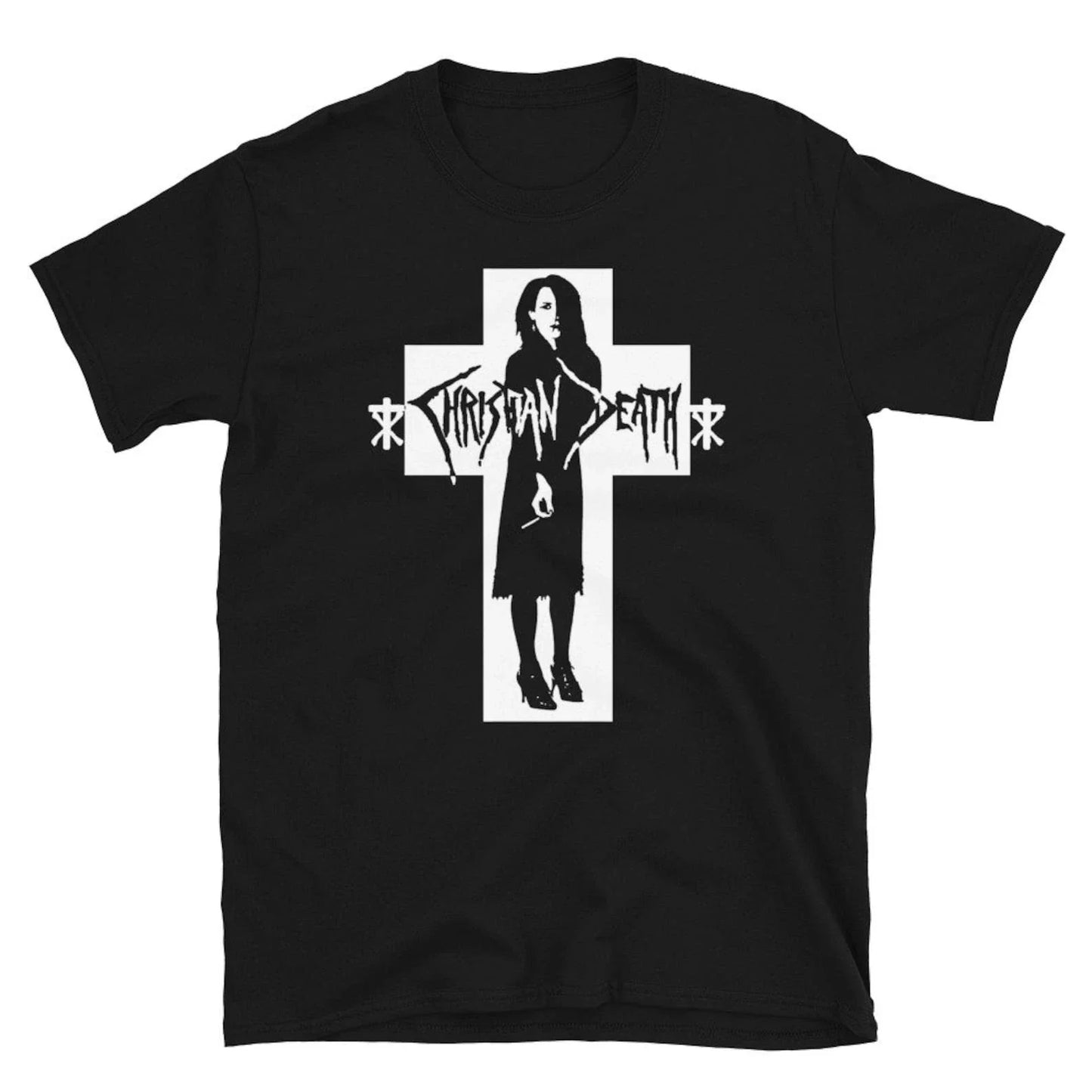 Christian Death T-Shirt, Rozz Williams Valor Kand Goth Deathrock Band Unisex Tee Unisex T-shirt, Sweatshirt, Hoodie, Long Sleeve Tee - T-Shirt, Sweatshirt, Hoodie