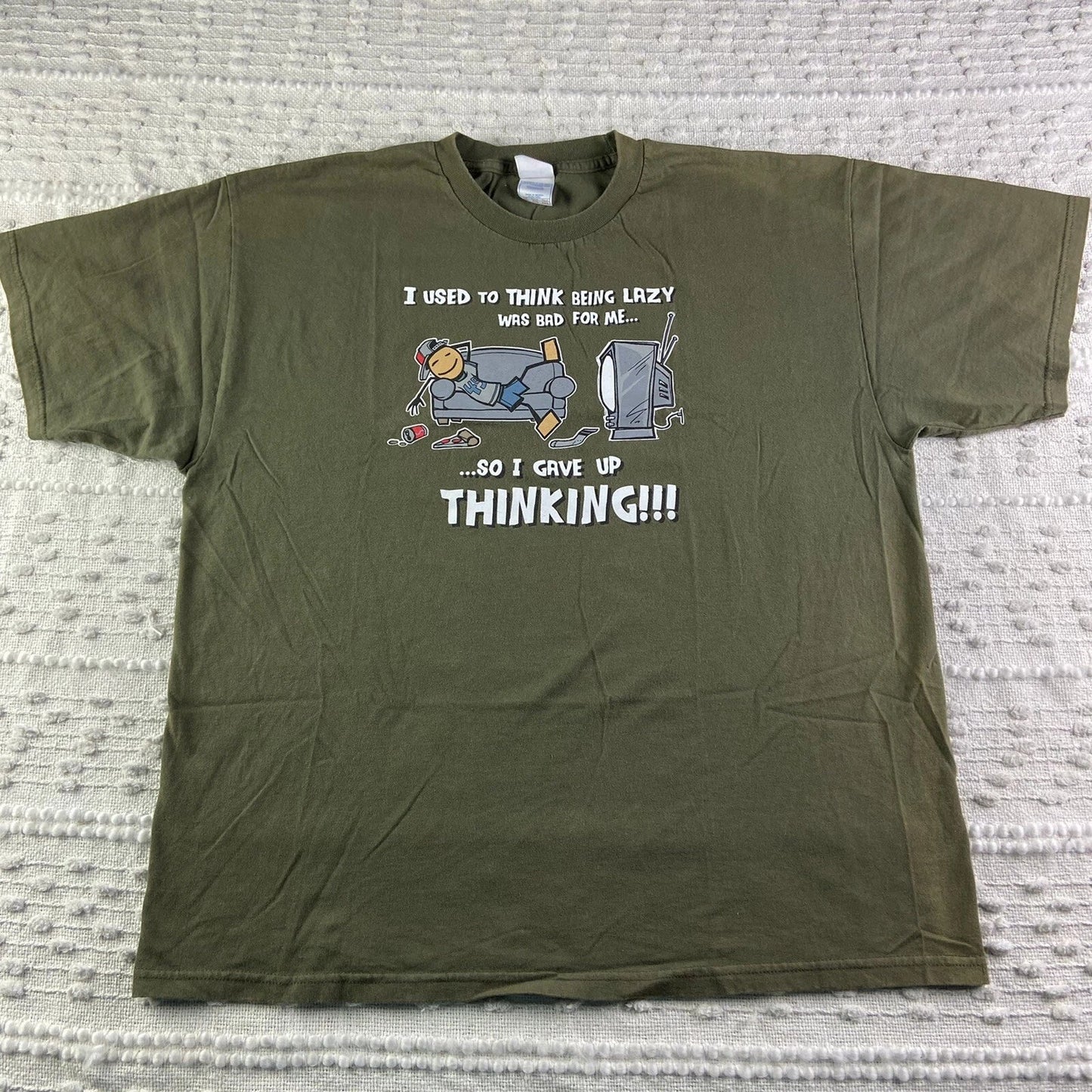 Tennessee River T-Shirt Mens Graphic Funny Lazy Gave Up Thinking Size 2XL Green Unisex T-shirt, Sweatshirt, Hoodie, Long Sleeve Tee - T-Shirt, Sweatshirt, Hoodie