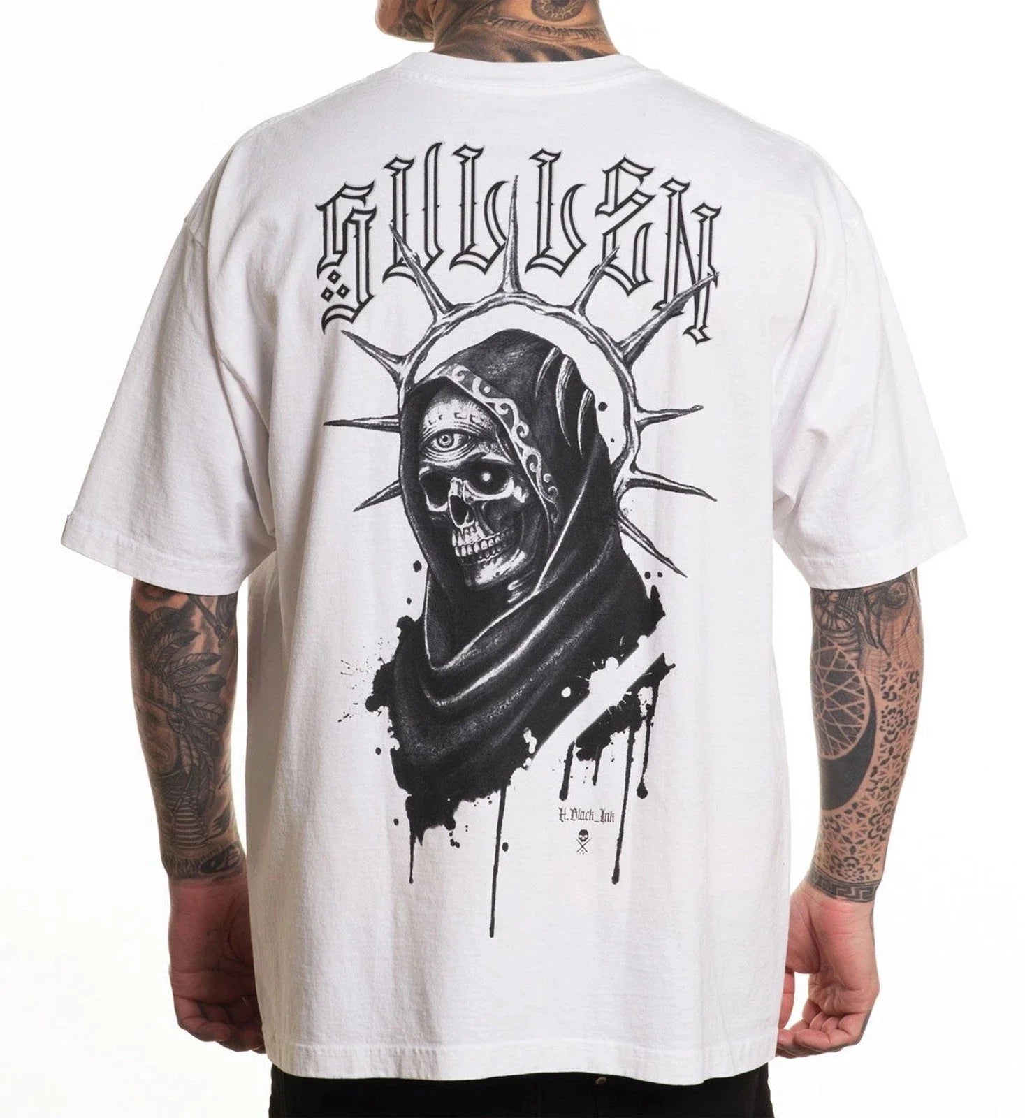 SULLEN CLOTHING H.BLACK INK "1 TON" OVERSIZED PREMIUM HEAVYWEIGHT WHITE T-SHIRT Unisex T-shirt, Sweatshirt, Hoodie, Long Sleeve Tee - T-Shirt, Sweatshirt, Hoodie