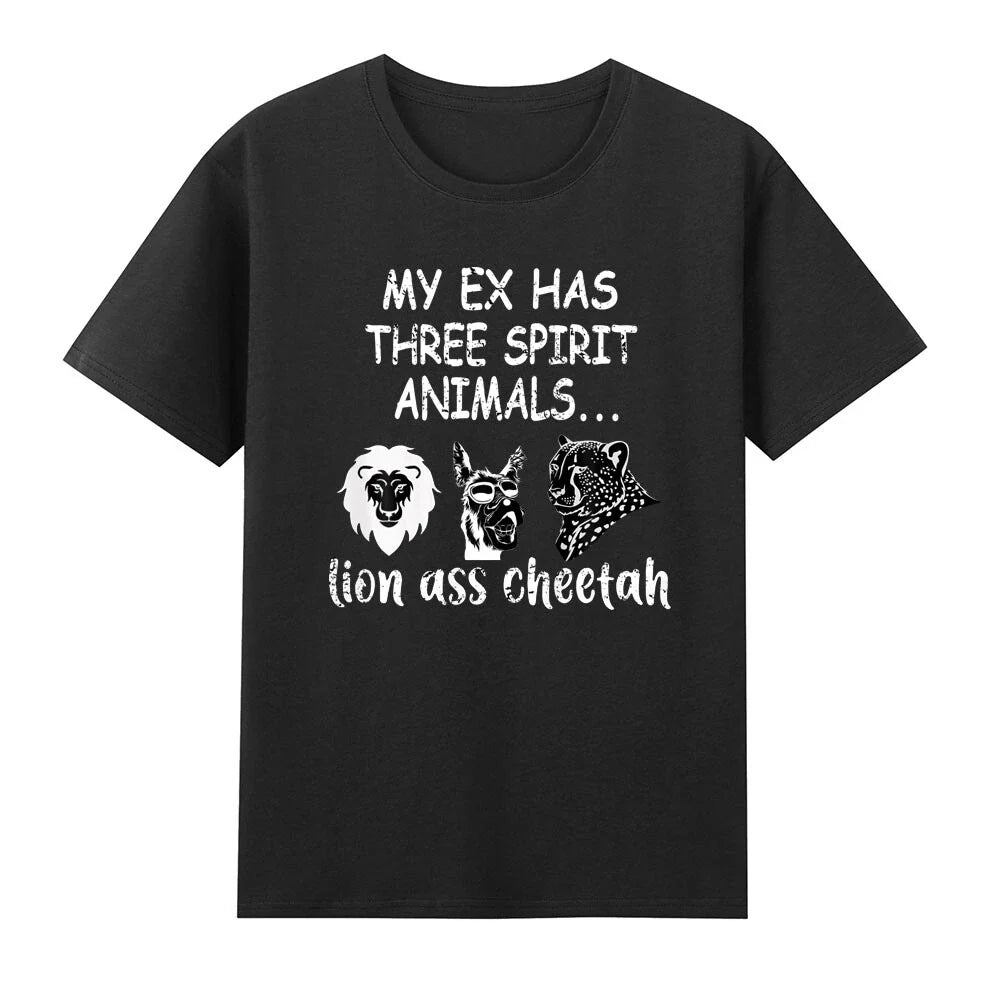 My Ex Has Three Spirit Animals Lion Ass Cheetah Funny T-Shirt Unisex T-shirt, Sweatshirt, Hoodie, Long Sleeve Tee - T-Shirt, Sweatshirt, Hoodie
