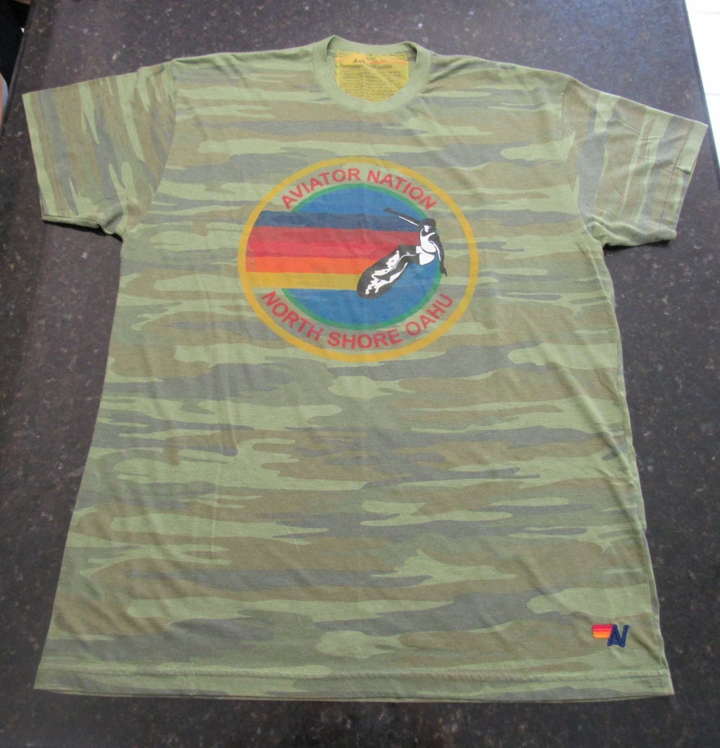 Aviator Nation XL Camouflage North Shore Oahu shirt / USA Made / Haleiwa, Hawaii Unisex T-shirt, Sweatshirt, Hoodie, Long Sleeve Tee - T-Shirt, Sweatshirt, Hoodie