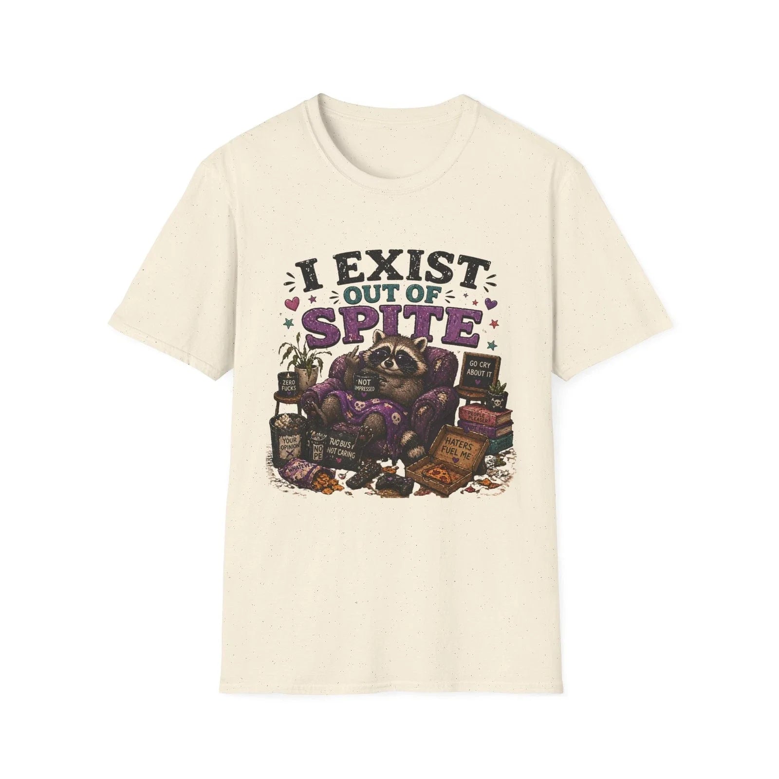 I Exist Out Of Spite sloth illustration T-Shirt | funny lazy sloth Tee Unisex T-shirt, Sweatshirt, Hoodie, Long Sleeve Tee - T-Shirt, Sweatshirt, Hoodie