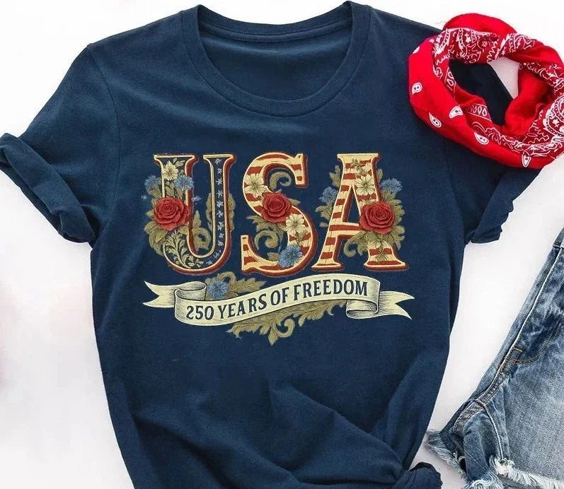 USA 250 Years Of Freedom T-Shirt 250th United States Of America Shirt Unisex T-shirt, Sweatshirt, Hoodie, Long Sleeve Tee - T-Shirt, Sweatshirt, Hoodie