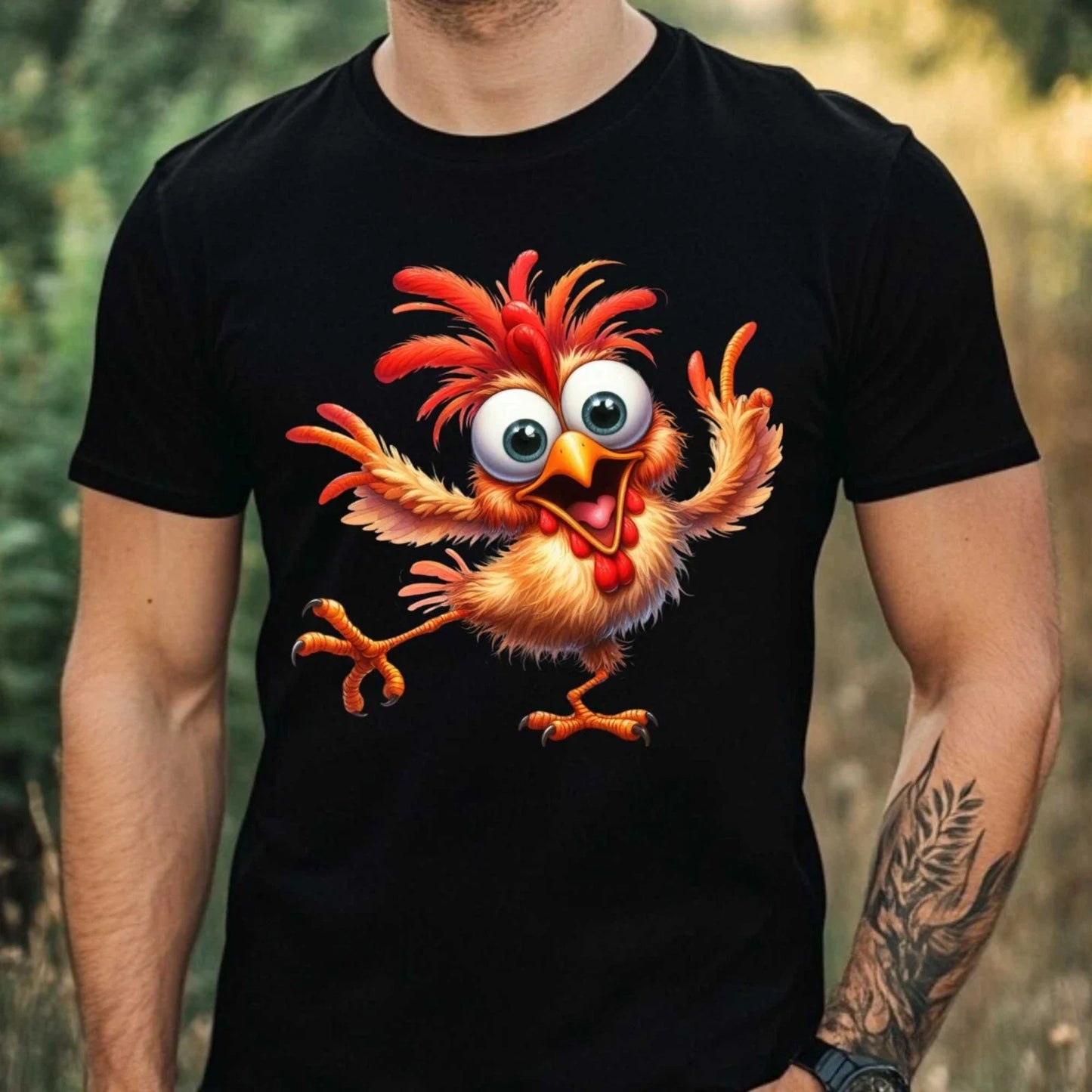 Mens Funny Chicken Print Cotton T-Shirt Size XS to 5XL Unisex T-shirt, Sweatshirt, Hoodie, Long Sleeve Tee - T-Shirt, Sweatshirt, Hoodie