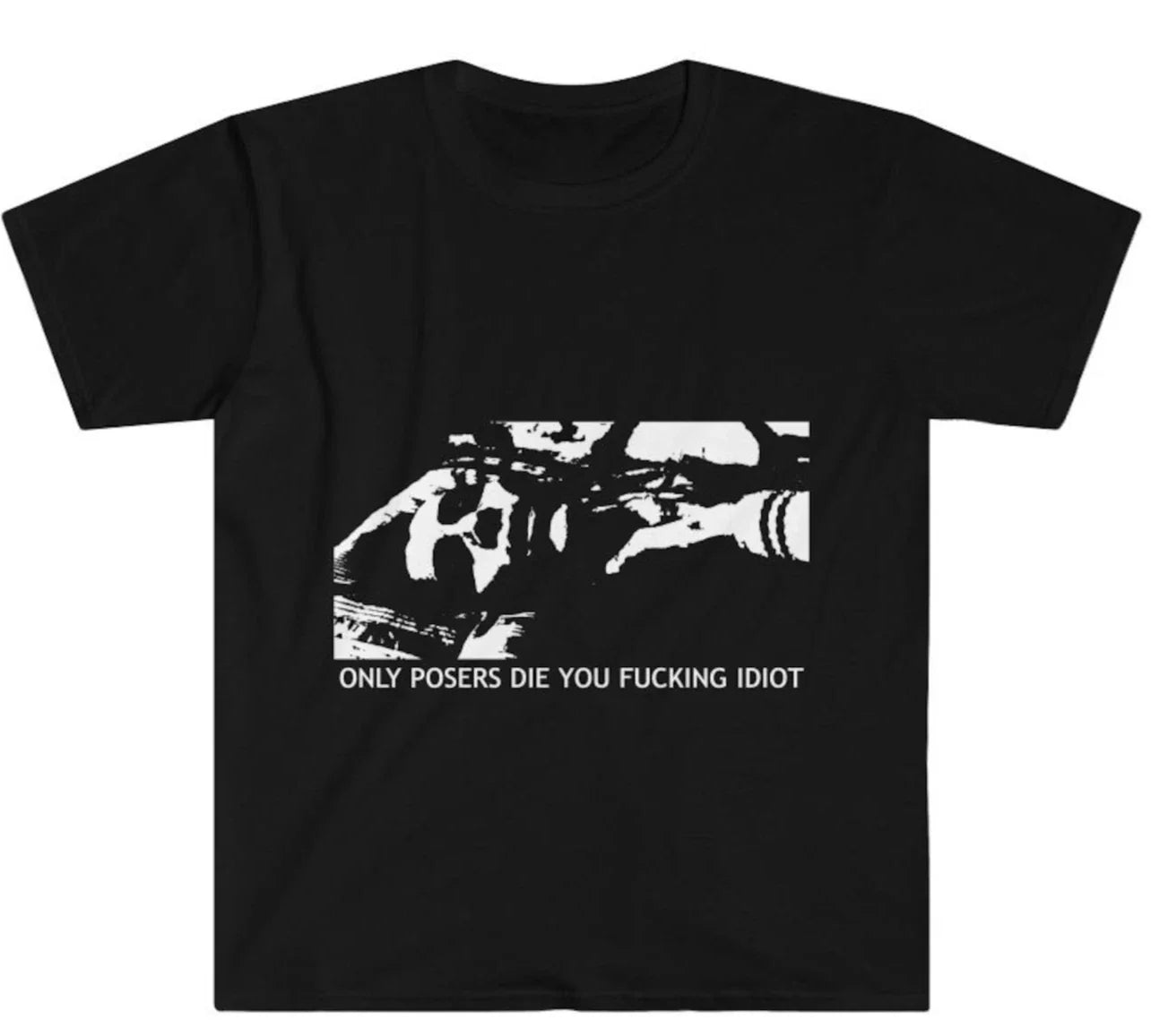 "Only Posers Die!" T-Shirt, SLC Punk! Movie Quote Hardcore Punk Rock Culture Tee Unisex T-shirt, Sweatshirt, Hoodie, Long Sleeve Tee - T-Shirt, Sweatshirt, Hoodie