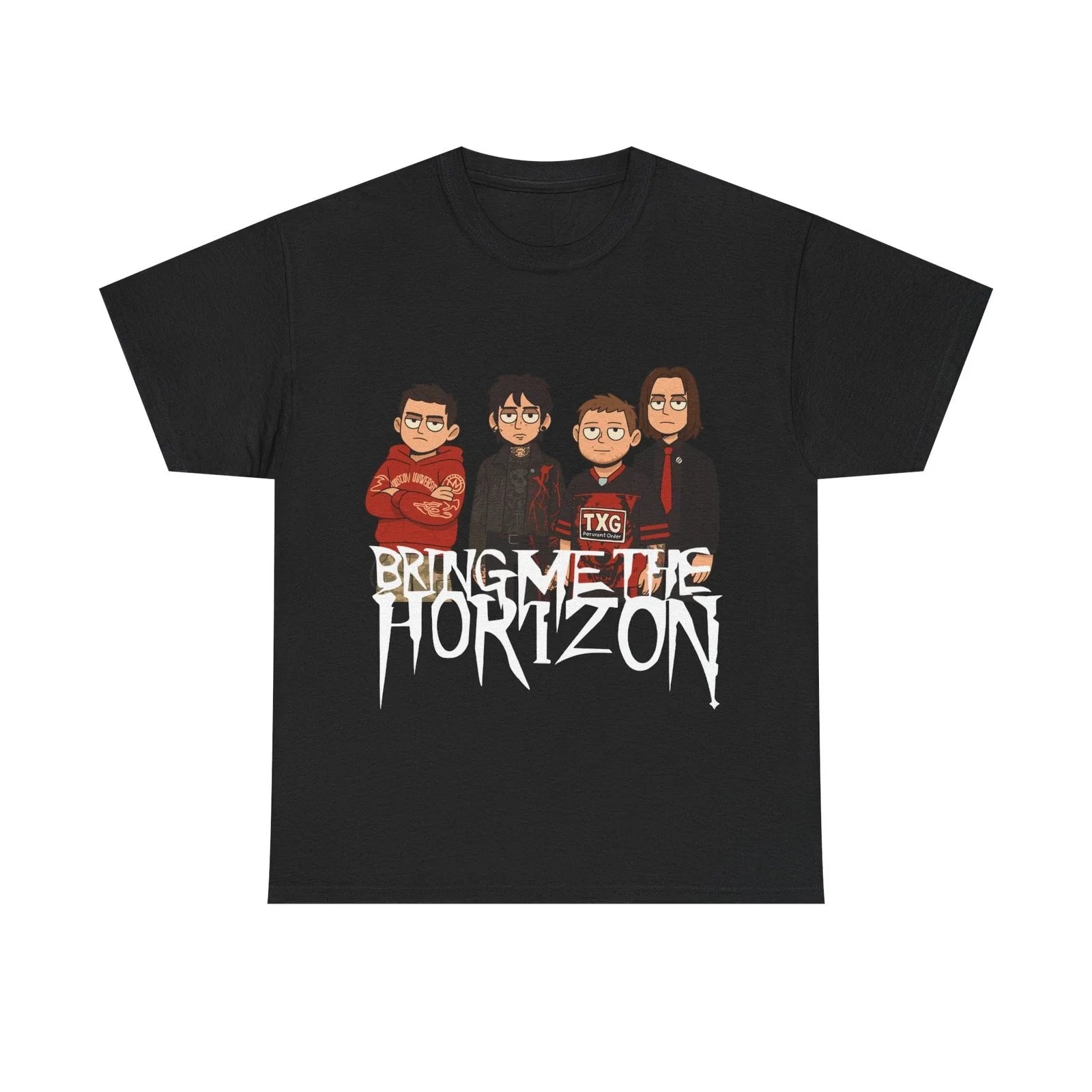Bring Me The Horizon T-Shirt Cartoon Graphic Tee Black 100% Cotton BMTH Band Top Unisex T-shirt, Sweatshirt, Hoodie, Long Sleeve Tee - T-Shirt, Sweatshirt, Hoodie