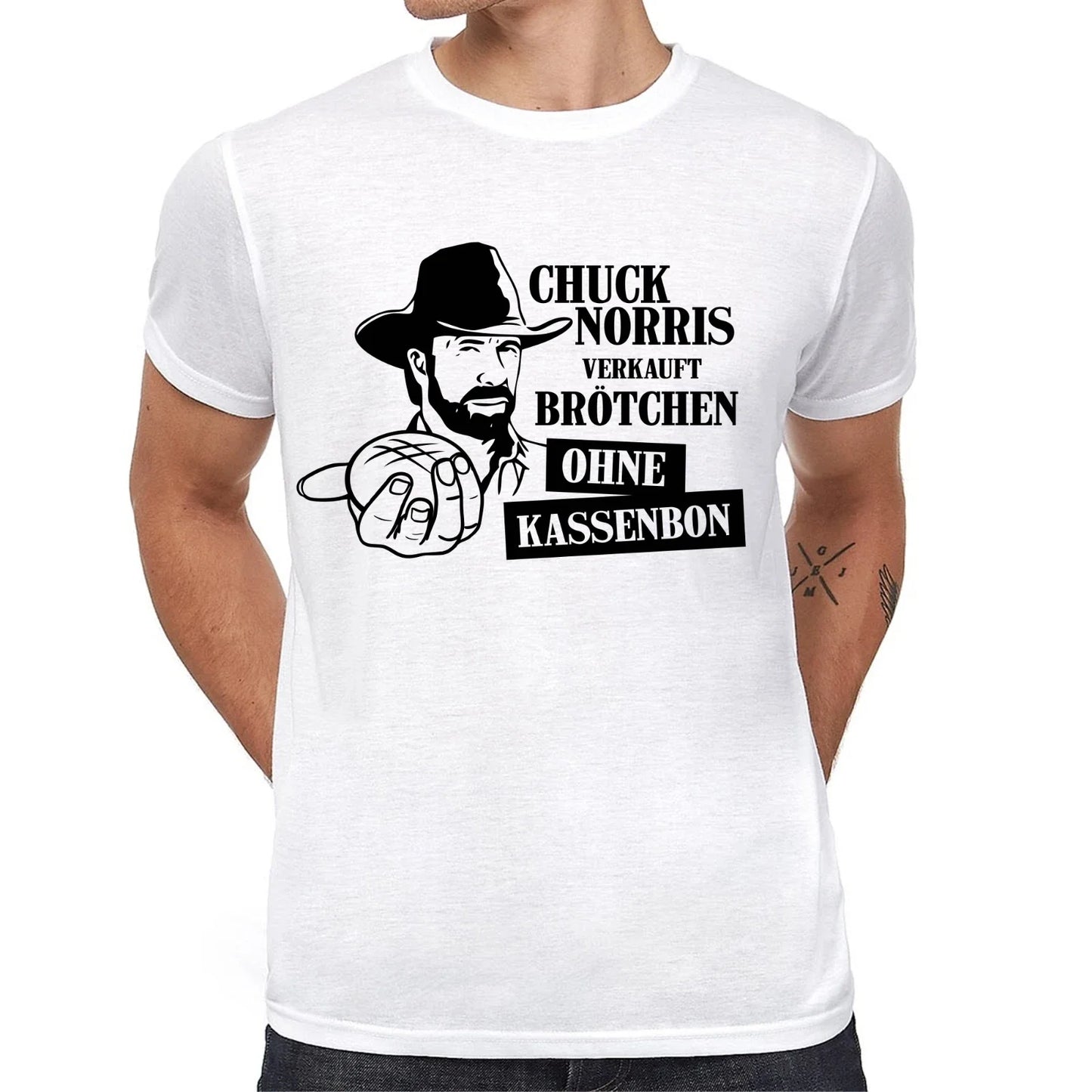 Chuck Norris sells bread rolls without receipt Fun Saying Meme Funny T-Shirt Unisex T-shirt, Sweatshirt, Hoodie, Long Sleeve Tee - T-Shirt, Sweatshirt, Hoodie