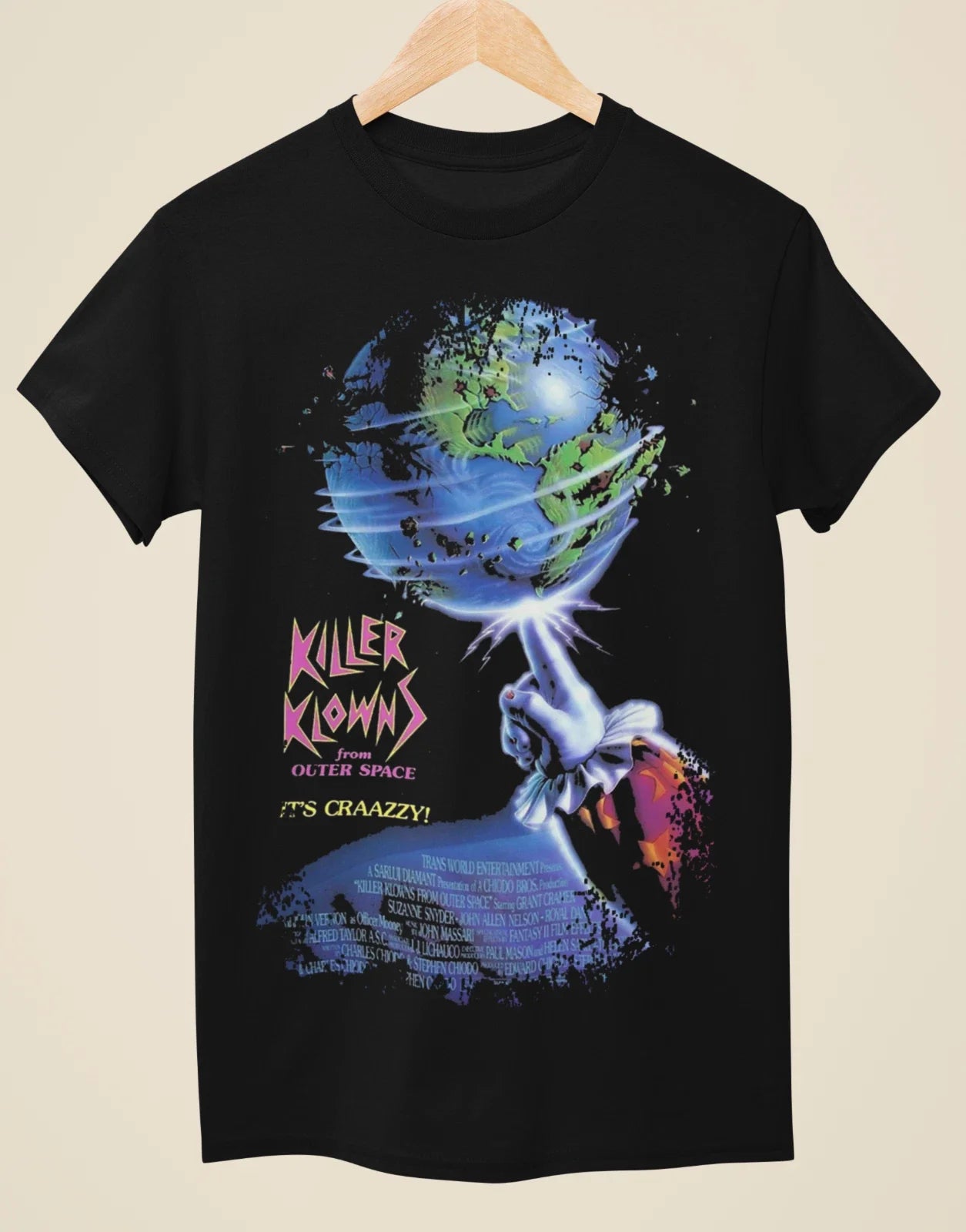 Killer Clowns from Outer Space - Movie Poster Inspired Unisex Black T-Shirt Unisex T-shirt, Sweatshirt, Hoodie, Long Sleeve Tee - T-Shirt, Sweatshirt, Hoodie