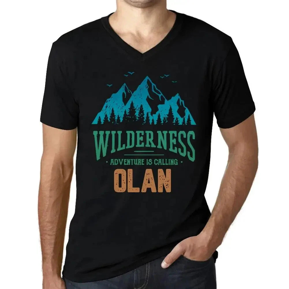 Men's Graphic T-Shirt V Neck Wilderness, Adventure Is Calling Olan Eco-Friendly Unisex T-shirt, Sweatshirt, Hoodie, Long Sleeve Tee - T-Shirt, Sweatshirt, Hoodie