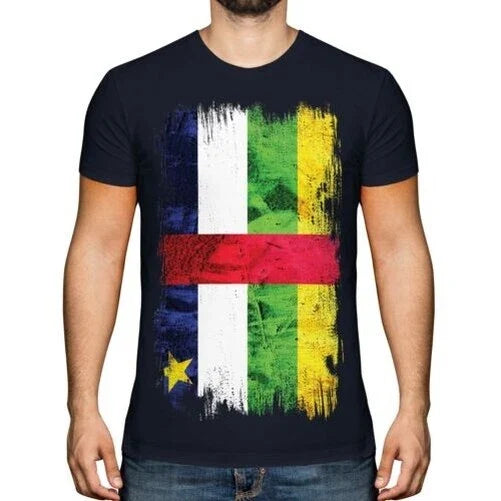 Central African Republic Flag Grunge T-Shirt Central African Republic Unisex T-shirt, Sweatshirt, Hoodie, Long Sleeve Tee - T-Shirt, Sweatshirt, Hoodie