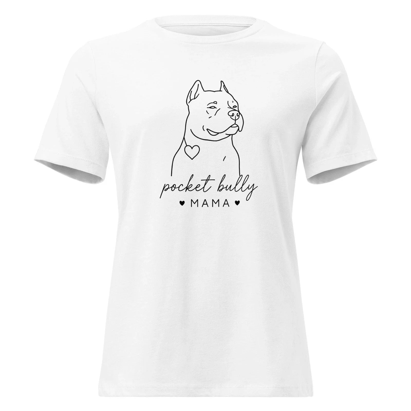 Pocket Bully Mama Minimal Line Art Women's Relaxed T-Shirt Unisex T-shirt, Sweatshirt, Hoodie, Long Sleeve Tee - T-Shirt, Sweatshirt, Hoodie