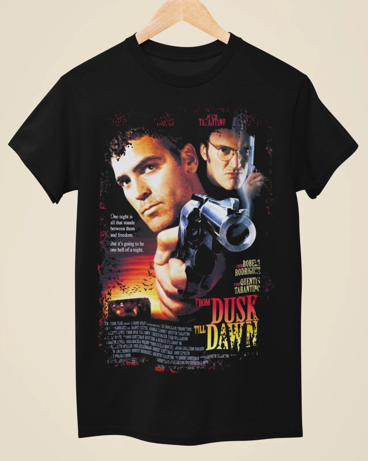 From Dusk Till Dawn - Movie Poster Inspired Unisex Black T-Shirt Unisex T-shirt, Sweatshirt, Hoodie, Long Sleeve Tee - T-Shirt, Sweatshirt, Hoodie