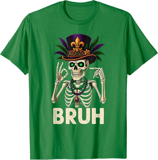 67 Bruh Mardi Gras Six Seven Funny Skeleton Carnival Unisex T-Shirt Unisex T-shirt, Sweatshirt, Hoodie, Long Sleeve Tee - T-Shirt, Sweatshirt, Hoodie