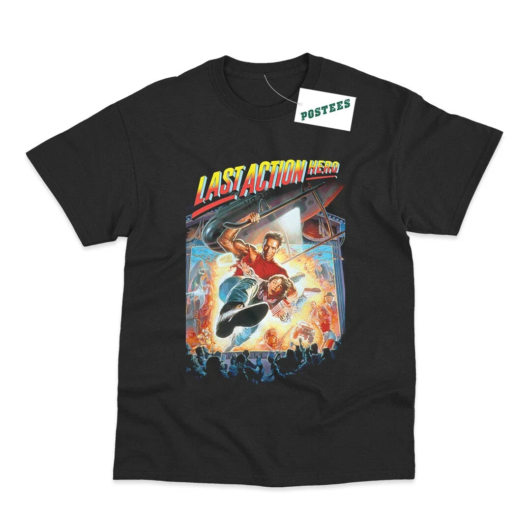 Retro Movie Poster Inspired By Last Action Hero DTG Printed T-Shirt Unisex T-shirt, Sweatshirt, Hoodie, Long Sleeve Tee - T-Shirt, Sweatshirt, Hoodie