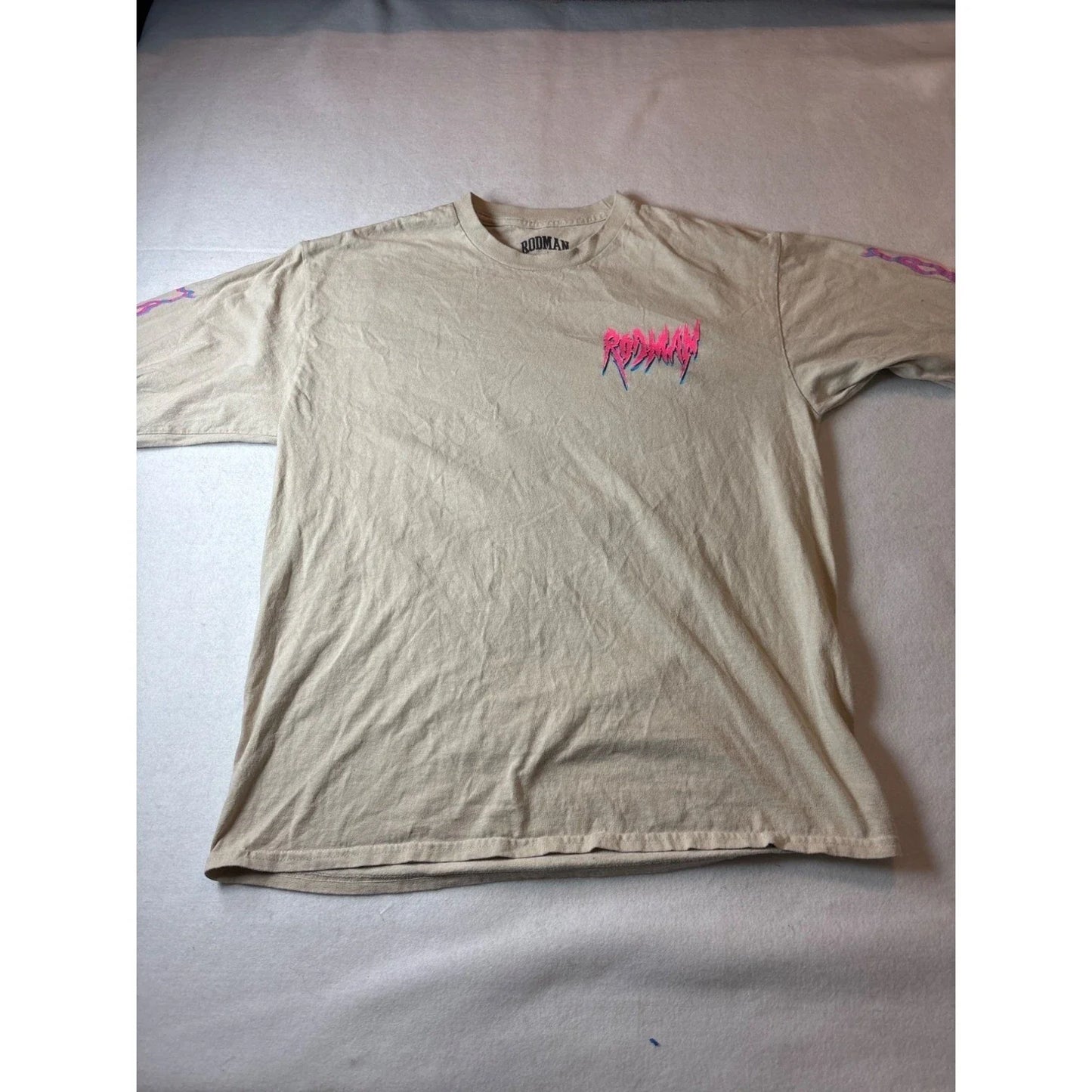 Rodman Brand Graphic T-Shirt Mens Large Tan 90s Streetwear USA Made Unisex T-shirt, Sweatshirt, Hoodie, Long Sleeve Tee - T-Shirt, Sweatshirt, Hoodie