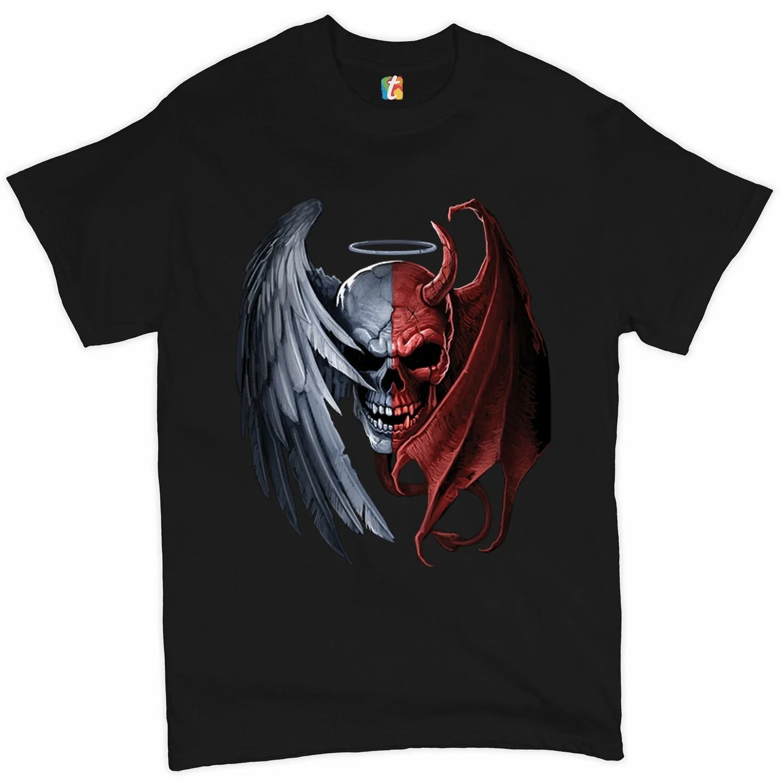 Gothic Demon Angel Skull T-shirt Horror Nightmare Halloween Men's Tee Unisex T-shirt, Sweatshirt, Hoodie, Long Sleeve Tee - T-Shirt, Sweatshirt, Hoodie