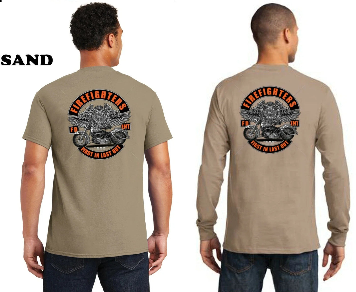 Biker Life Firefighter First Responder Custom Built Motorcycle Men's T-Shirt Unisex T-shirt, Sweatshirt, Hoodie, Long Sleeve Tee - T-Shirt, Sweatshirt, Hoodie