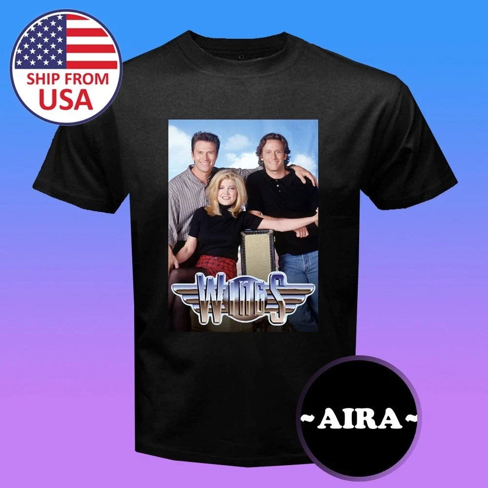 Wings Retro TV Show Movie Men's Black Size S-5XL Unisex T-shirt, Sweatshirt, Hoodie, Long Sleeve Tee - T-Shirt, Sweatshirt, Hoodie
