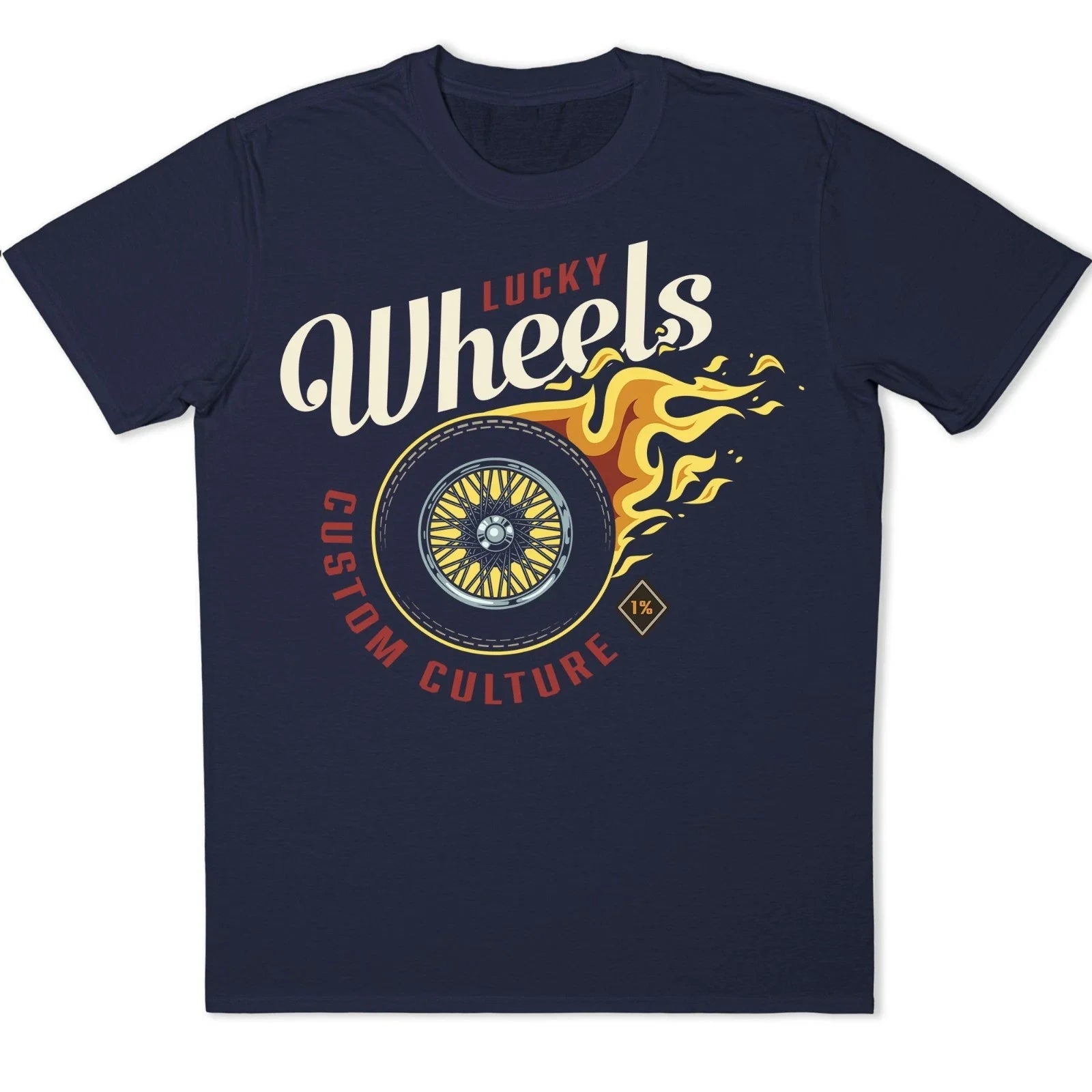 Biker Flame T-Shirt Motorcycle Flaming Wheel Racing Custom Culture Graphic Tee Unisex T-shirt, Sweatshirt, Hoodie, Long Sleeve Tee - T-Shirt, Sweatshirt, Hoodie
