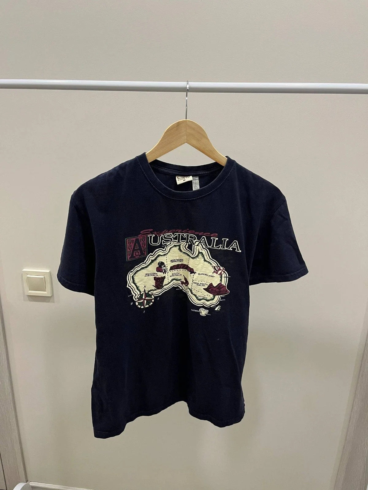 Vintage 90s Australia T- Shirt Made in Australia Graphic Tee Size M Black Y2K Unisex T-shirt, Sweatshirt, Hoodie, Long Sleeve Tee - T-Shirt, Sweatshirt, Hoodie