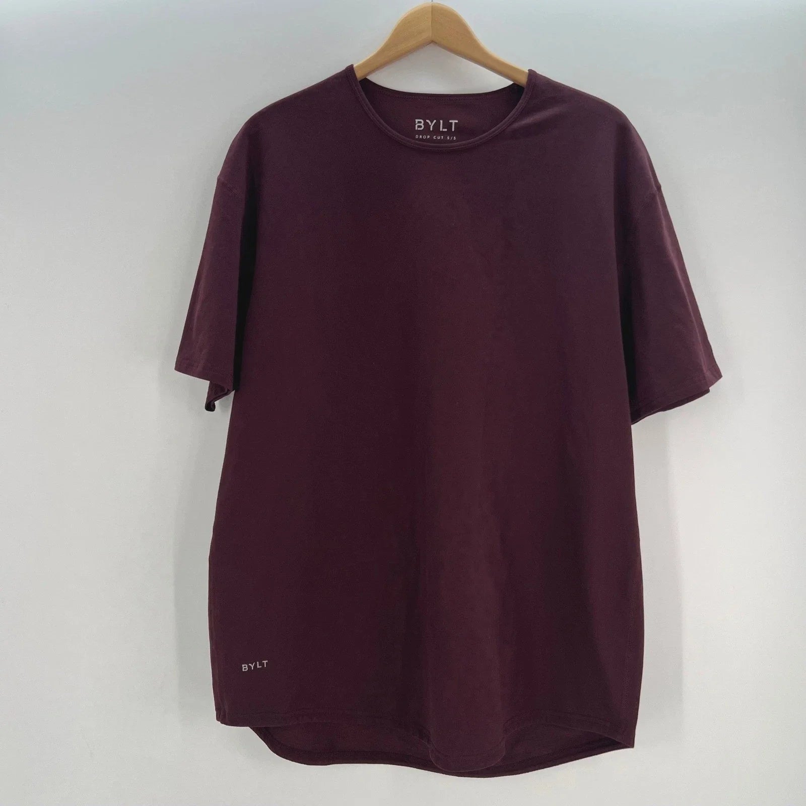 BYLT Basics Drop Cut SS Lux Shirt Mens XXL Maroon Burgundy Curved Hem Tee Unisex T-shirt, Sweatshirt, Hoodie, Long Sleeve Tee - T-Shirt, Sweatshirt, Hoodie