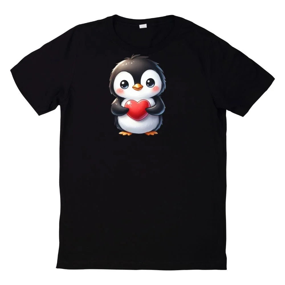 Cute Penguin Heart Print T-Shirt Unisex T-shirt, Sweatshirt, Hoodie, Long Sleeve Tee - T-Shirt, Sweatshirt, Hoodie