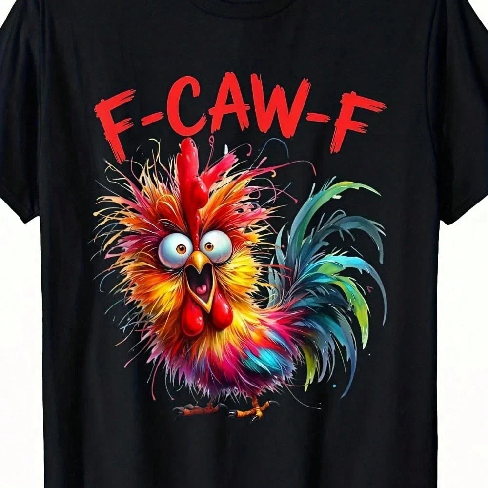 F-Caw-F Humorous Chicken Language Chicken Pattern T-Shirt Unisex T-shirt, Sweatshirt, Hoodie, Long Sleeve Tee - T-Shirt, Sweatshirt, Hoodie