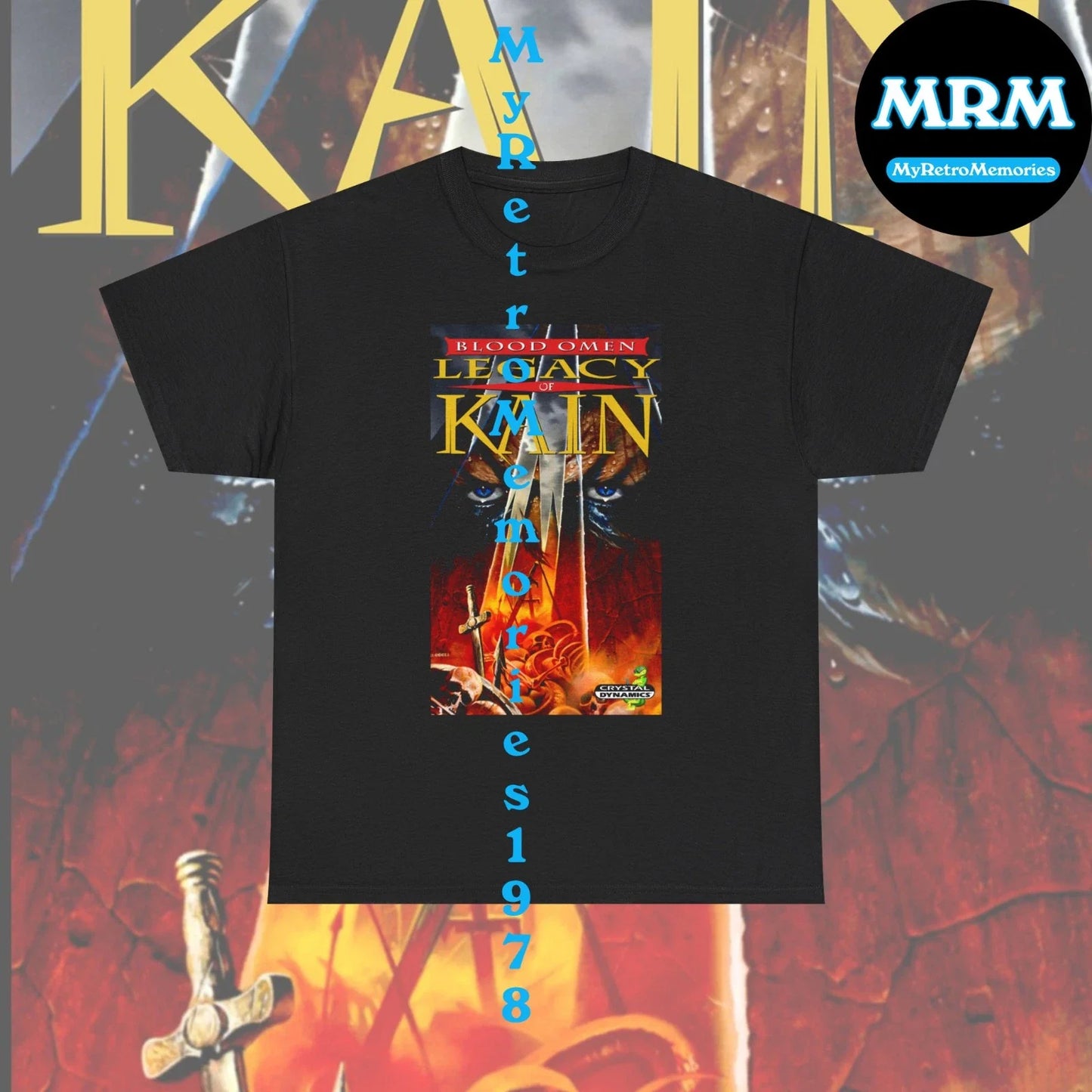 Blood Omen Legacy of Kain Black T-Shirt S-5XL Tee PS1 Playstation PSX Low Price! Unisex T-shirt, Sweatshirt, Hoodie, Long Sleeve Tee - T-Shirt, Sweatshirt, Hoodie