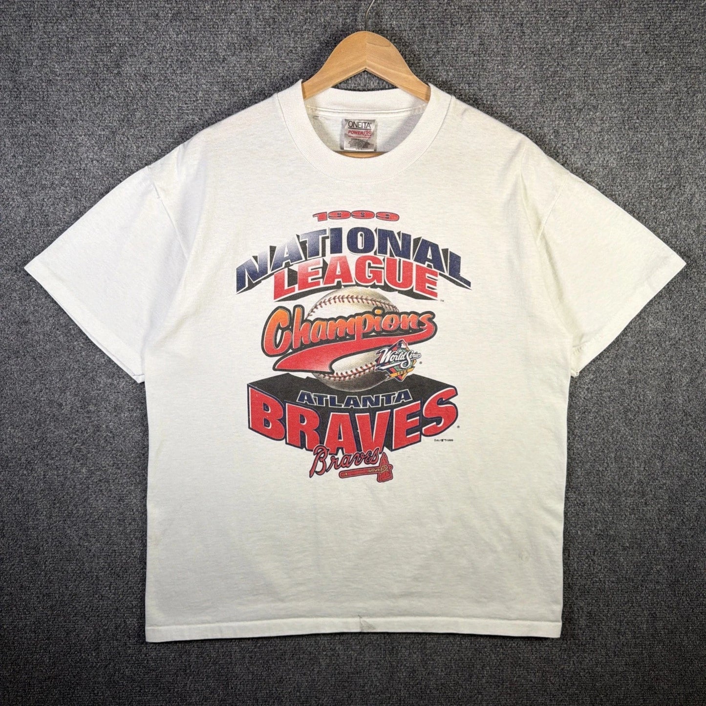 Vintage Atlanta Braves Shirt Mens Large White 90s USA Baseball World Series 1999 Unisex T-shirt, Sweatshirt, Hoodie, Long Sleeve Tee - T-Shirt, Sweatshirt, Hoodie