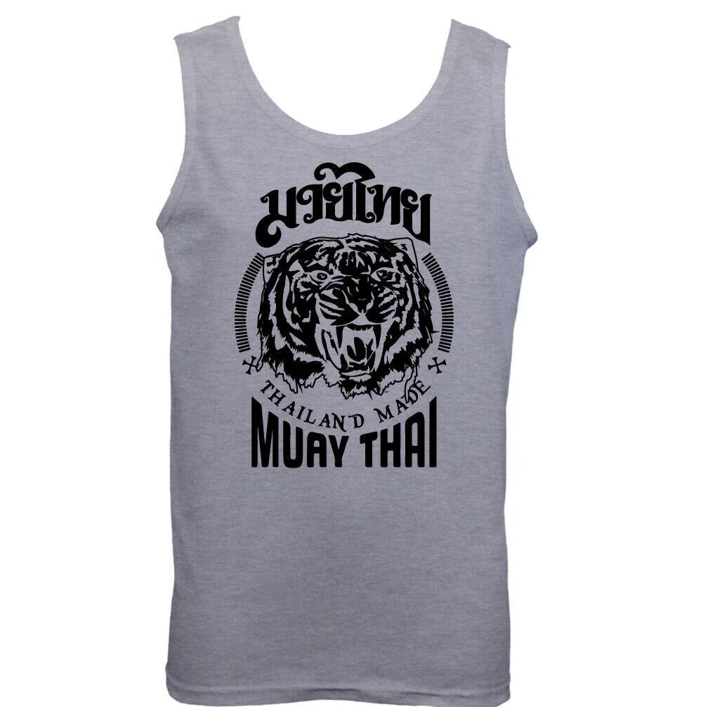 MUAY THAI VEST, Mens MMA UFC Martial Art Training Top Gym TIGER Glove Fighter Unisex T-shirt, Sweatshirt, Hoodie, Long Sleeve Tee - T-Shirt, Sweatshirt, Hoodie