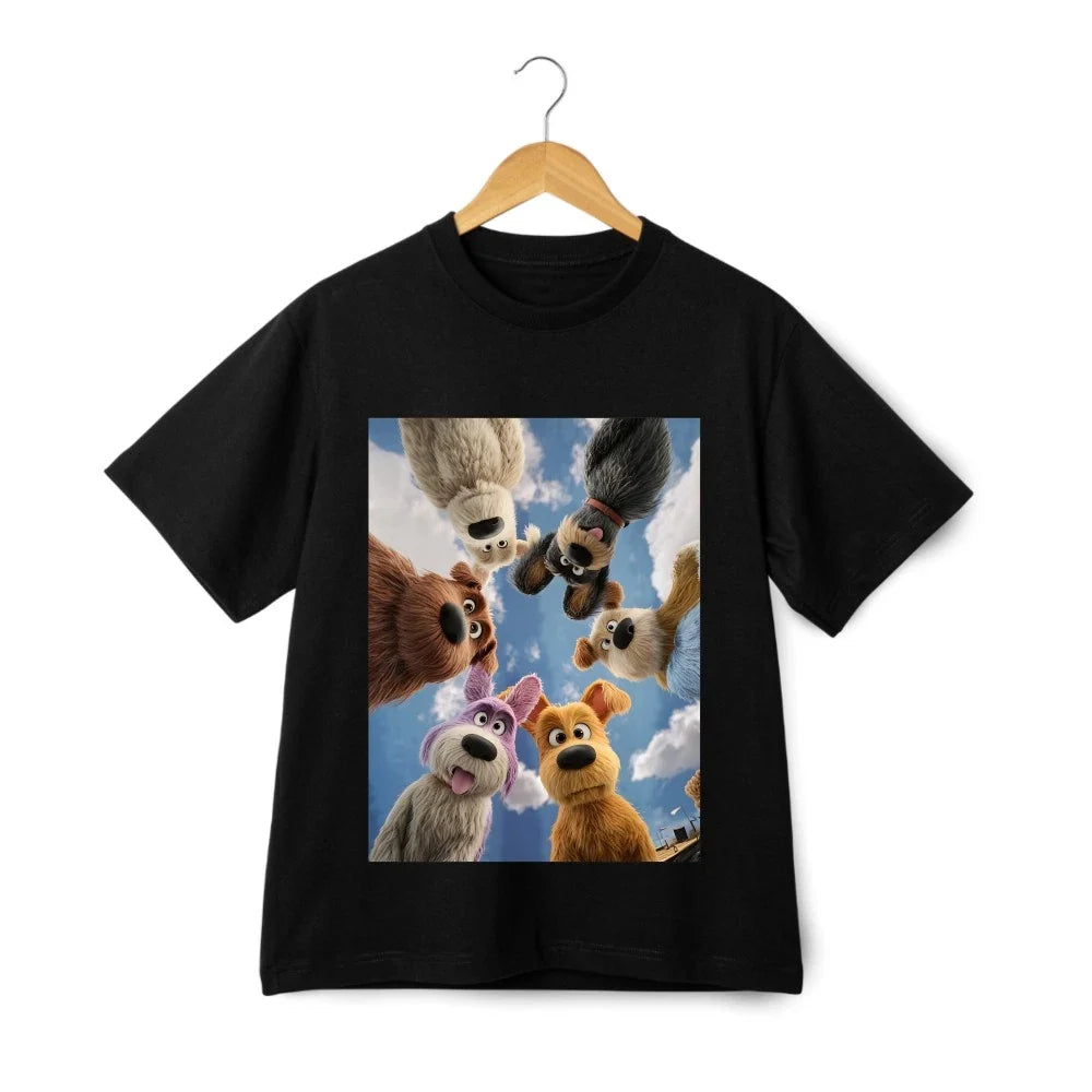 Cute Dog Group Print T - Shirt, Unisex Short - Sleeve Top|cartoon Unisex T-shirt, Sweatshirt, Hoodie, Long Sleeve Tee - T-Shirt, Sweatshirt, Hoodie