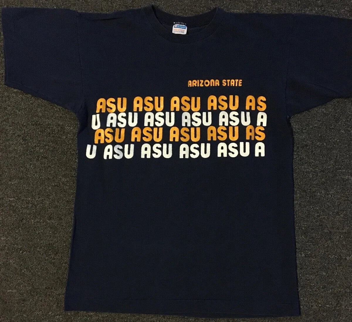 Vtg 70s Champion ASU Arizona State AOP Shirt S College Blue Bar Track PE Grunge Unisex T-shirt, Sweatshirt, Hoodie, Long Sleeve Tee - T-Shirt, Sweatshirt, Hoodie