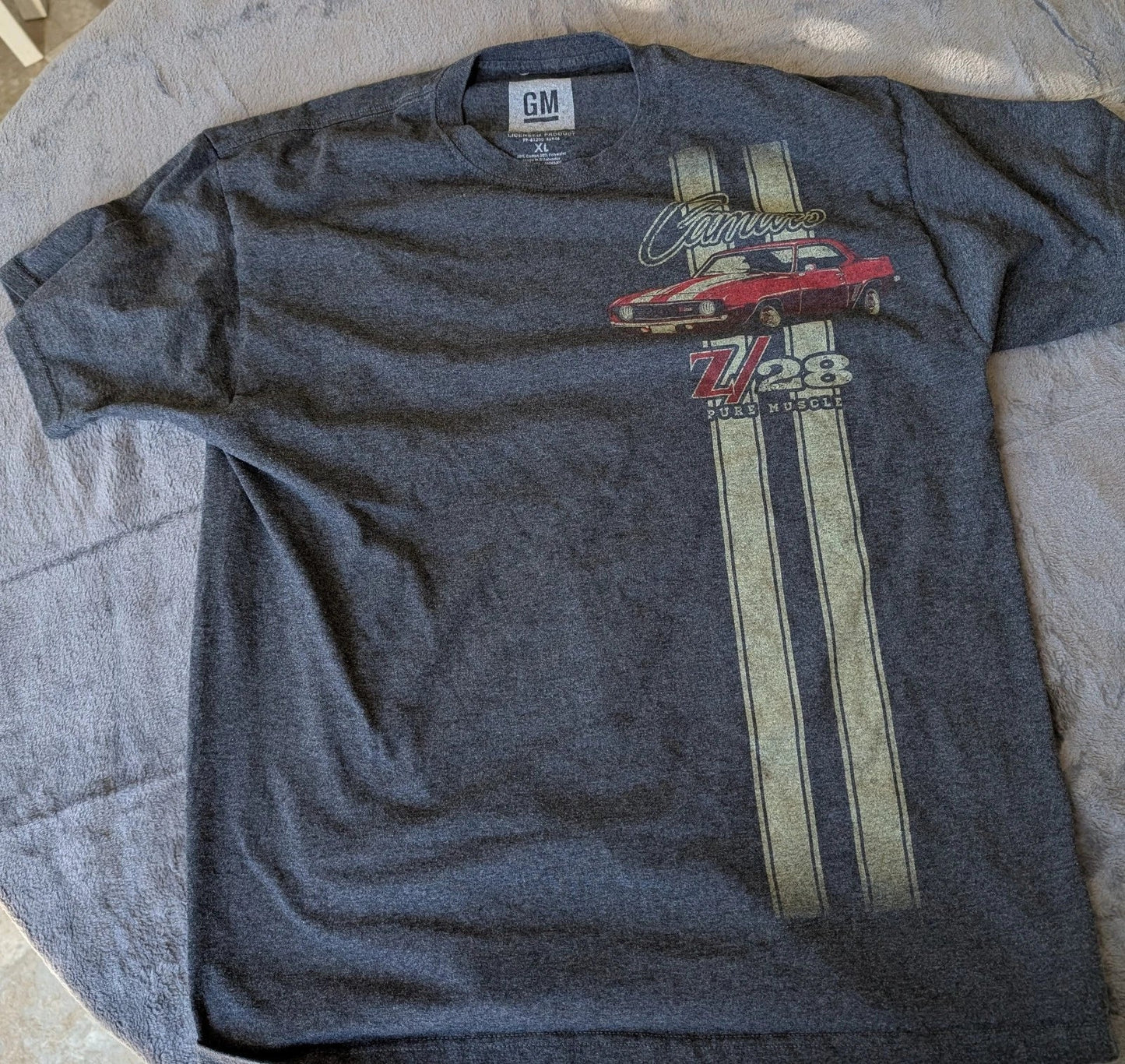 CAMARO, Z-28, PURE MUSCLE, T-SHIRT, Extra Large GRAY, General Motors GM XL Unisex T-shirt, Sweatshirt, Hoodie, Long Sleeve Tee - T-Shirt, Sweatshirt, Hoodie