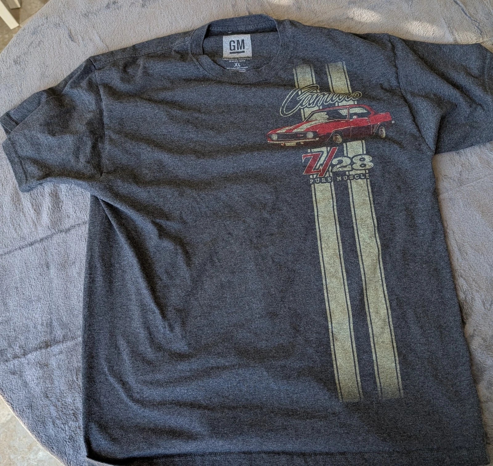 CAMARO, Z-28, PURE MUSCLE, T-SHIRT, Extra Large GRAY, General Motors GM XL Unisex T-shirt, Sweatshirt, Hoodie, Long Sleeve Tee - T-Shirt, Sweatshirt, Hoodie