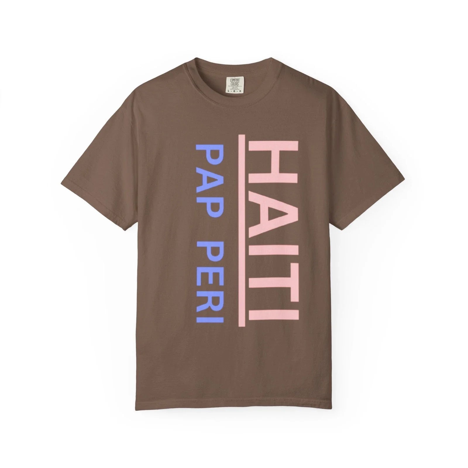 Haiti Pap Peri T-shirt | Vertical Two-Color Text Unisex T-shirt, Sweatshirt, Hoodie, Long Sleeve Tee - T-Shirt, Sweatshirt, Hoodie