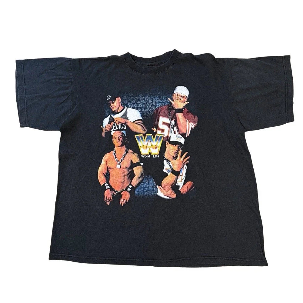 Vintage Y2K John Cena The Champ Is Here Wrestling T Shirt size Large Unisex T-shirt, Sweatshirt, Hoodie, Long Sleeve Tee - T-Shirt, Sweatshirt, Hoodie