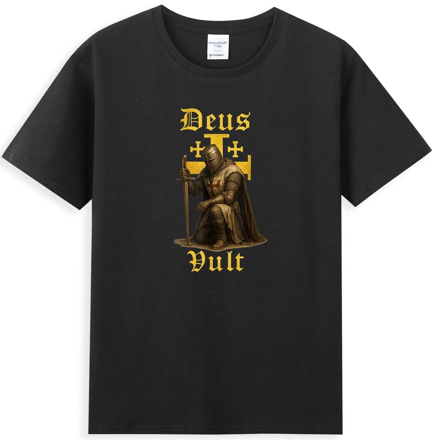 Deus Vult - Warrior Of Christ With Jerusalem Cross Men's T-Shirt Unisex T-shirt, Sweatshirt, Hoodie, Long Sleeve Tee - T-Shirt, Sweatshirt, Hoodie