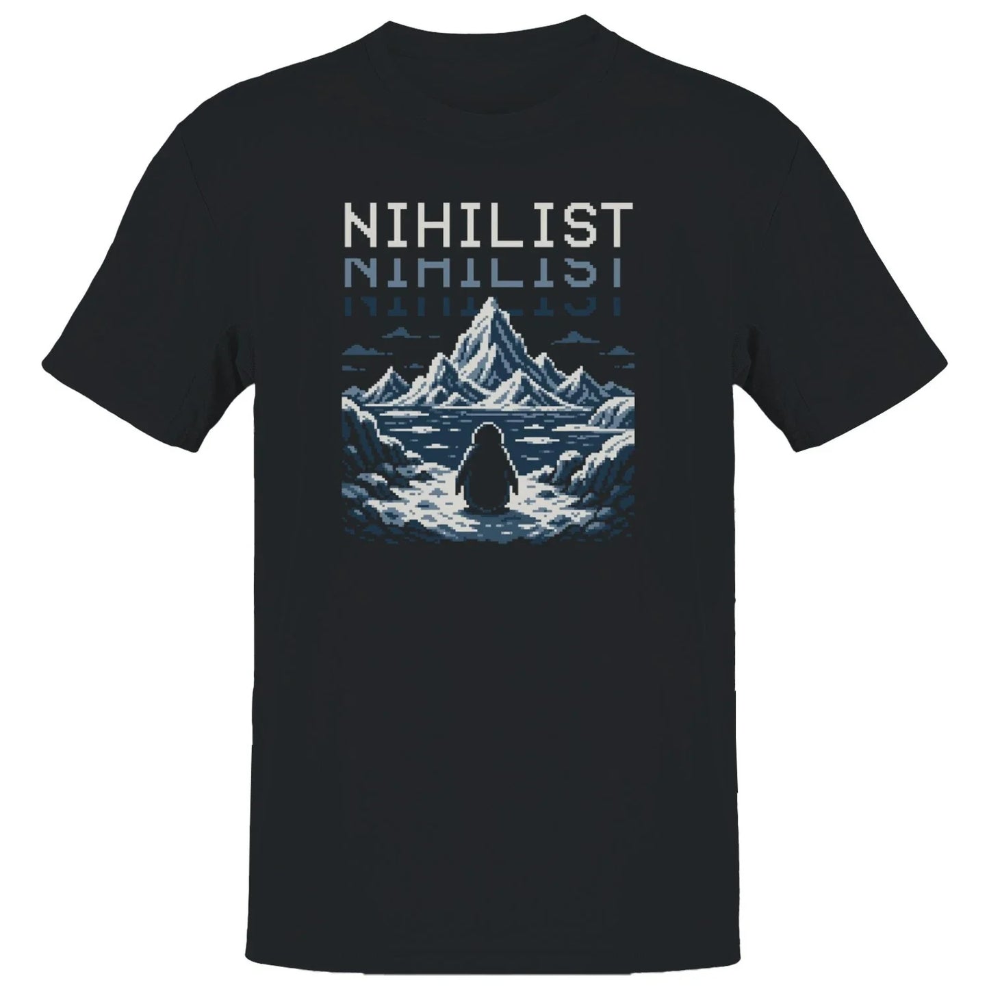 Nihilist Pixel Art Penguin Men's T-shirt Unisex T-shirt, Sweatshirt, Hoodie, Long Sleeve Tee - T-Shirt, Sweatshirt, Hoodie