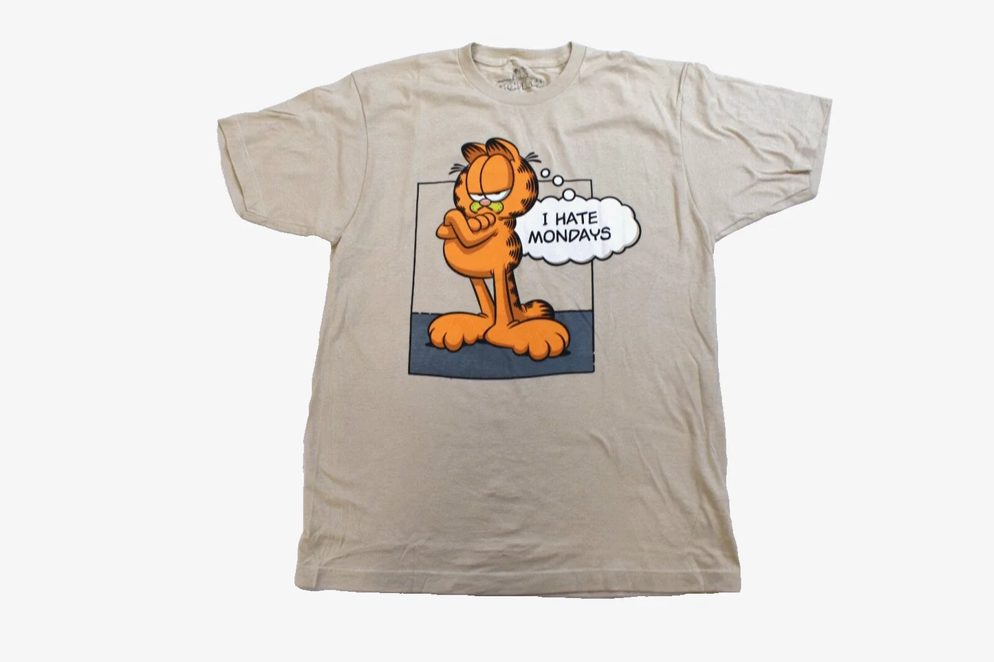 Garfield Mens I Hate Mondays Funny Cartoon Cat Tan Shirt New 2XL Unisex T-shirt, Sweatshirt, Hoodie, Long Sleeve Tee - T-Shirt, Sweatshirt, Hoodie