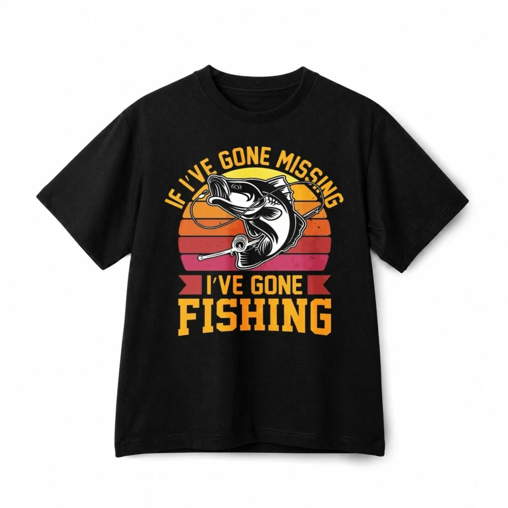 If I've Gone Missing I've Gone Fishing Vintage Bass Fishing Cotton Unisex Tee Unisex T-shirt, Sweatshirt, Hoodie, Long Sleeve Tee - T-Shirt, Sweatshirt, Hoodie