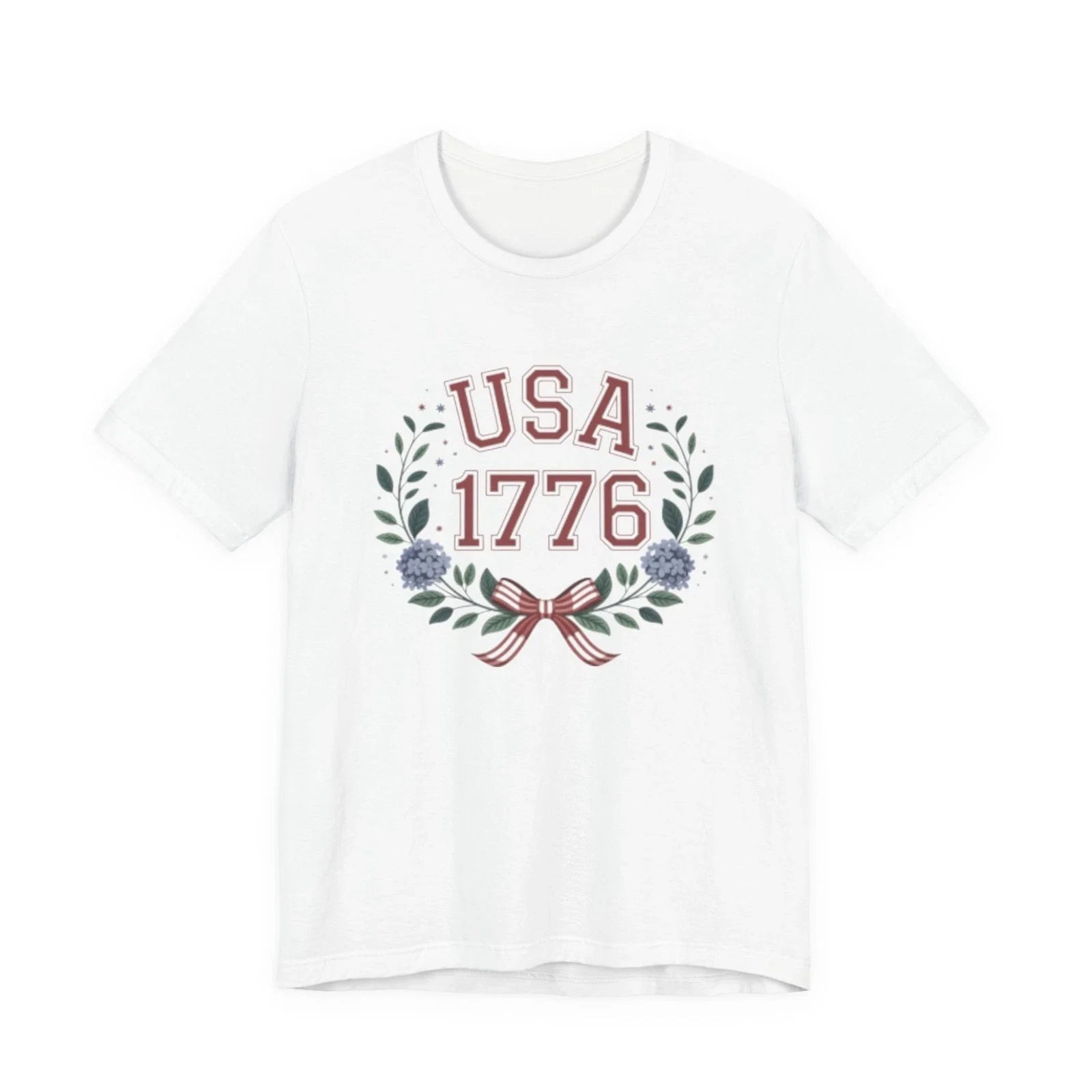 USA 1776 Laurel Wreath Fourth of July Tee | Patriotic Independence Day Shirt Unisex T-shirt, Sweatshirt, Hoodie, Long Sleeve Tee - T-Shirt, Sweatshirt, Hoodie