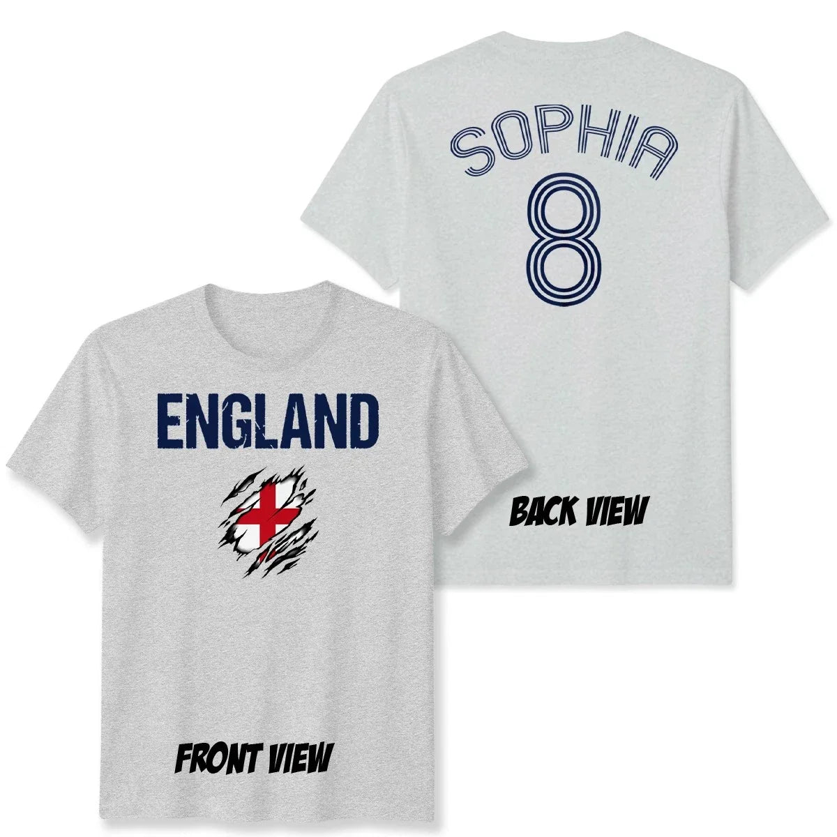 England Unisex Football Fan T Shirt Personalized Custom Name And Number Game Day Unisex T-shirt, Sweatshirt, Hoodie, Long Sleeve Tee - T-Shirt, Sweatshirt, Hoodie