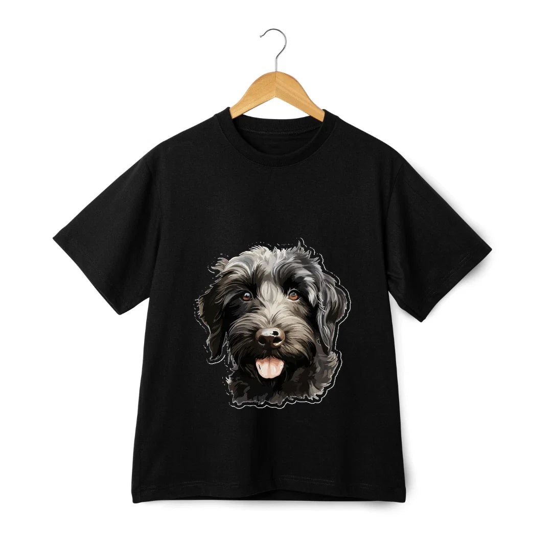 Black Labradoodle T-Shirt - Unisex Cute Dog Face Cartoon Graphic Pet Tee Unisex T-shirt, Sweatshirt, Hoodie, Long Sleeve Tee - T-Shirt, Sweatshirt, Hoodie