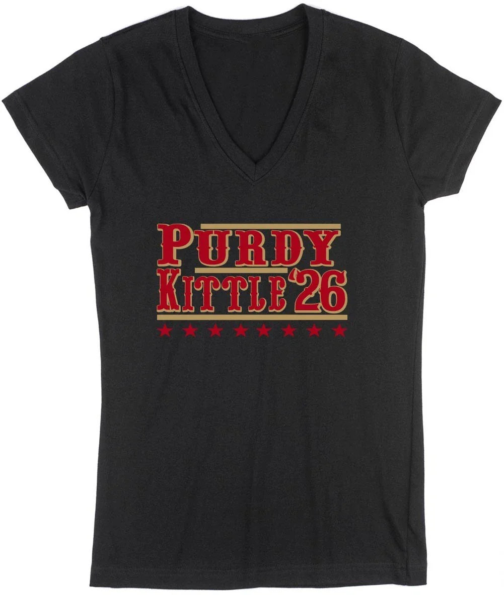 Brock Purdy George Kittle 2026 49ers LADIES V-Neck Shirt T-Shirt Unisex T-shirt, Sweatshirt, Hoodie, Long Sleeve Tee - T-Shirt, Sweatshirt, Hoodie