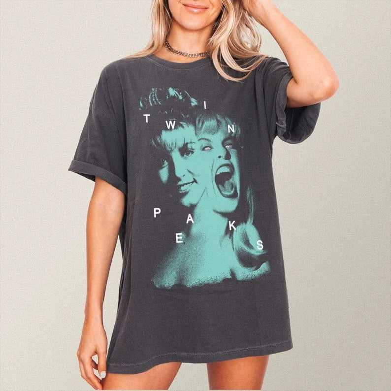 Laura Palmer Twin T-Shirt, Retro Peaks TV Show Grunge Graphic Tee Unisex T-shirt, Sweatshirt, Hoodie, Long Sleeve Tee - T-Shirt, Sweatshirt, Hoodie
