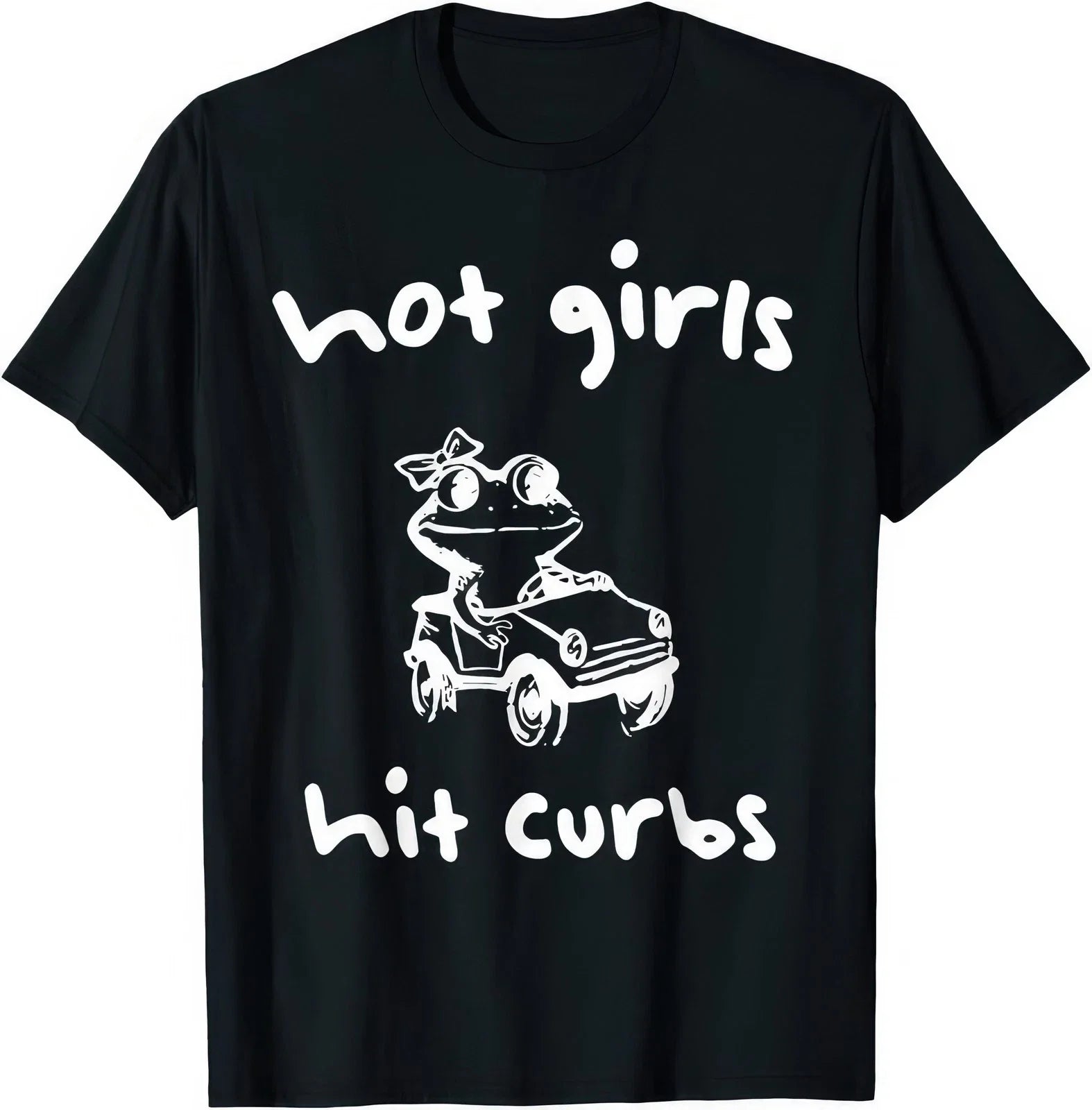 Hot Girls Hit Curbs Funny Frog Driver Meme Women Humor Graphic T Shirt Unisex T-shirt, Sweatshirt, Hoodie, Long Sleeve Tee - T-Shirt, Sweatshirt, Hoodie