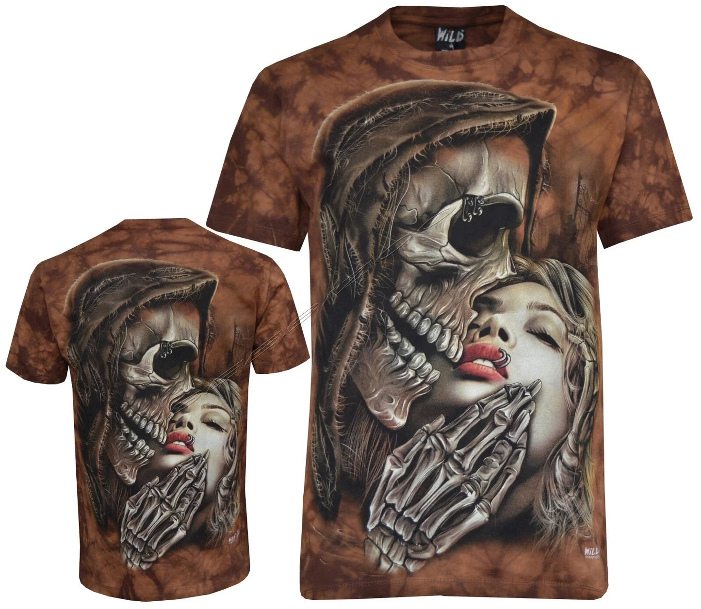 Tie Dye T-shirt Grim Reaper Falling for Woman Lady Love Glow in the Dark by Wild Unisex T-shirt, Sweatshirt, Hoodie, Long Sleeve Tee - T-Shirt, Sweatshirt, Hoodie