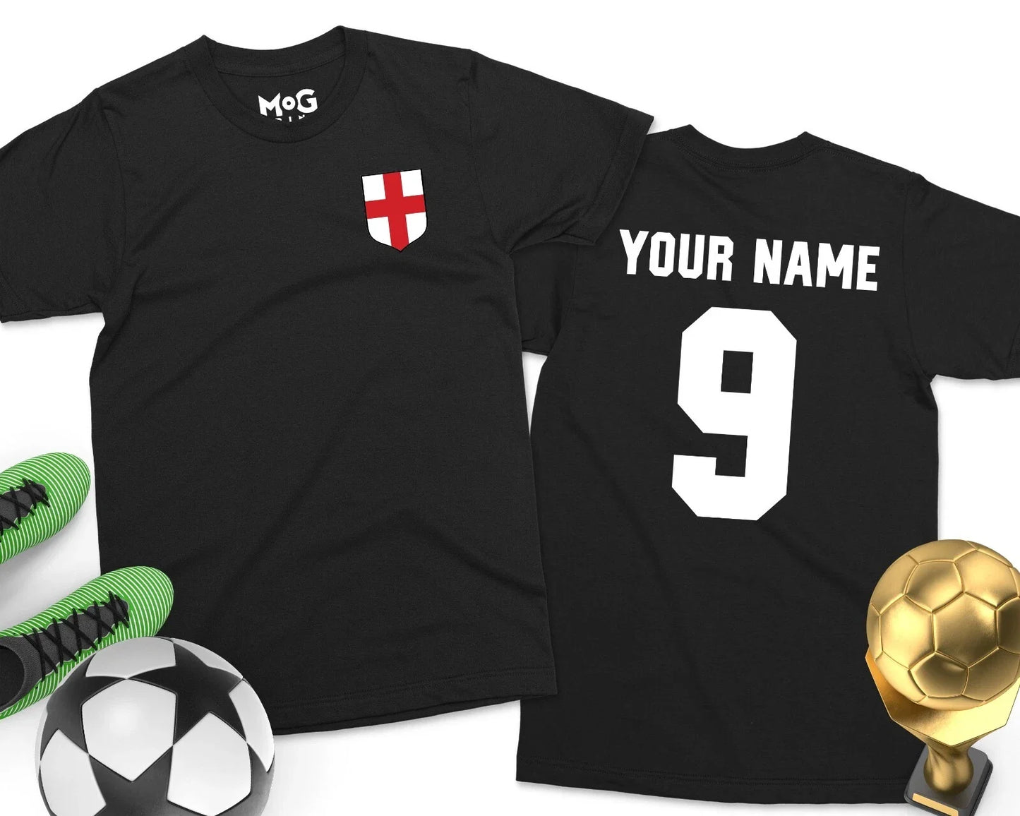 Personalised England Football T-shirt Custom Name Number Kids Adult Kit Shirt Unisex T-shirt, Sweatshirt, Hoodie, Long Sleeve Tee - T-Shirt, Sweatshirt, Hoodie